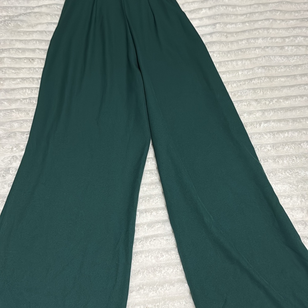 Flowy Green Wide Jumpsuit for Effortless Style